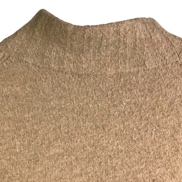 J.Crew Sweater Womens M Tan Alpaca Wool Knit Turtle Neck Long Sleeves Pullover - Picture 5 of 10